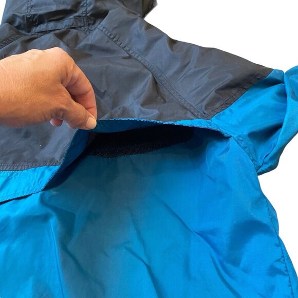 Vintage Brooks Windbreaker Size Large Hooded Exploration Gear Teal Blue Full ZIp - Picture 5 of 10
